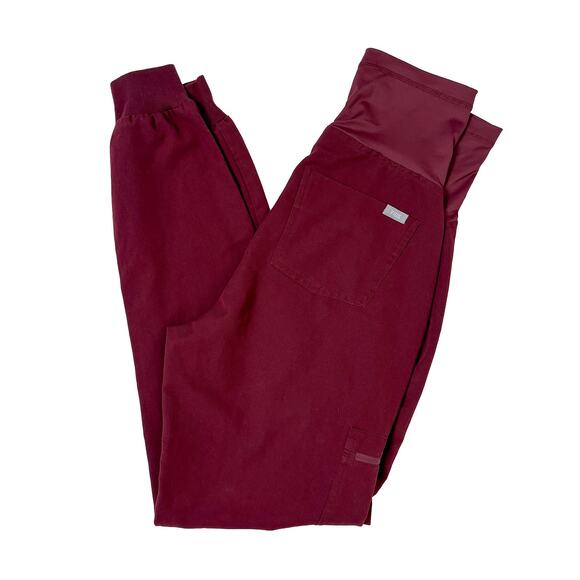 FIGS Maternity Jogger Scrubs Soft Stretch Pants Bottoms Burgundy XS - Picture 5 of 7
